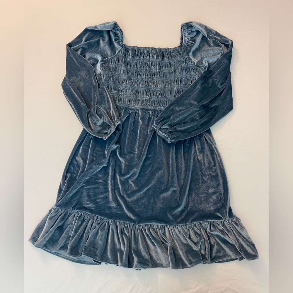LC Lauren Conrad Velvet Blue Dress